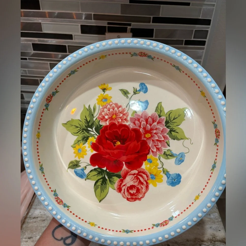 Pioneer Woman Blue Pie Dish - Picture 4 of 5